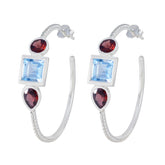 Zoey Trilogy Gemstone Earrings Riyo - Stylish Hoop Design Multi multicolor Stud